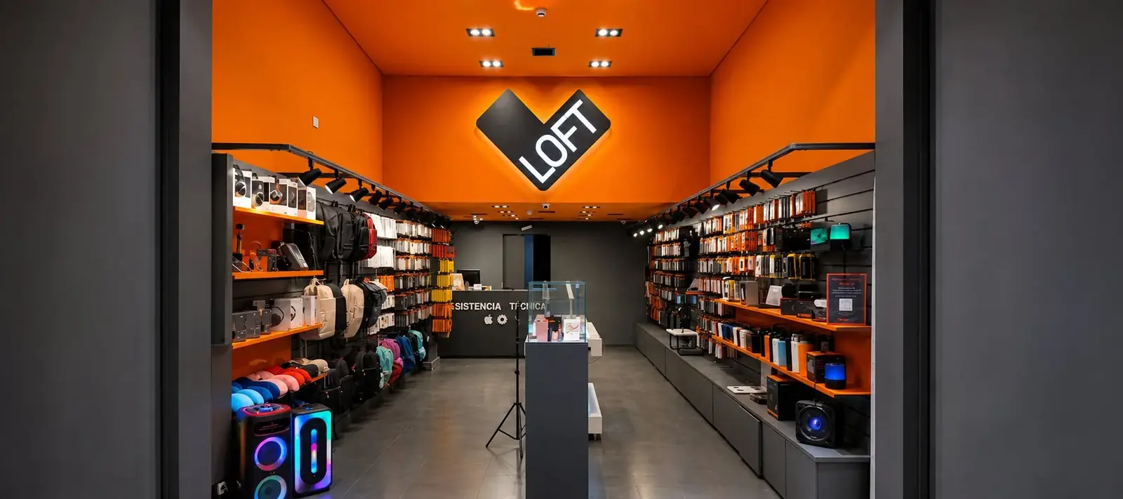 Loja Loft Mueller - vitrine de acessórios